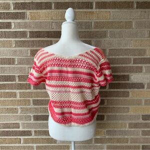 Free People We the Free Crochet Peach Crop Top Size Medium